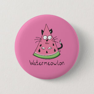 Funny Cat Watermelon Niedlich Kinder Button