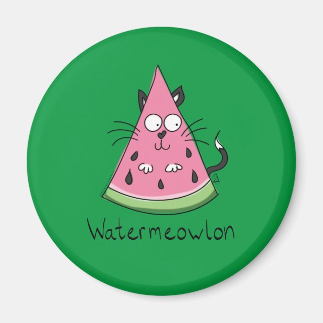Funny Cat Watermelon Niedlich Kinder Magnet (Vorne)