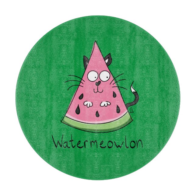 Funny Cat Watermelon Niedlich Kinder Schneidebrett (Vorderseite)