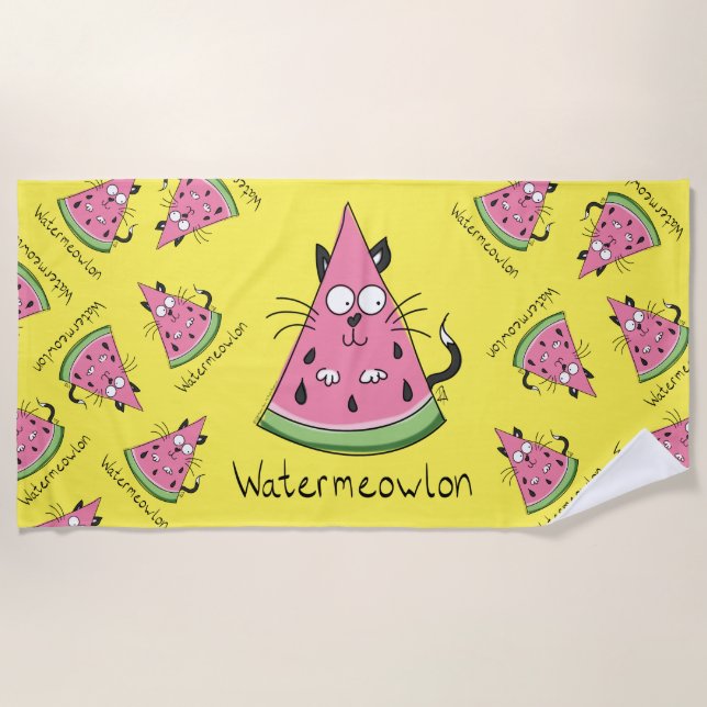 Funny Cat Watermelon Niedlich Kinder Strandtuch (Vorderseite)