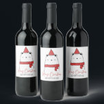 Funny Cat Weihnachten Weinetikett<br><div class="desc">Funny Cat Weihnachten Wein Label .</div>