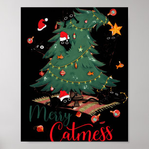 Funny Cat Weihnachtsbaum Merry Catmess Cat Lover K Poster