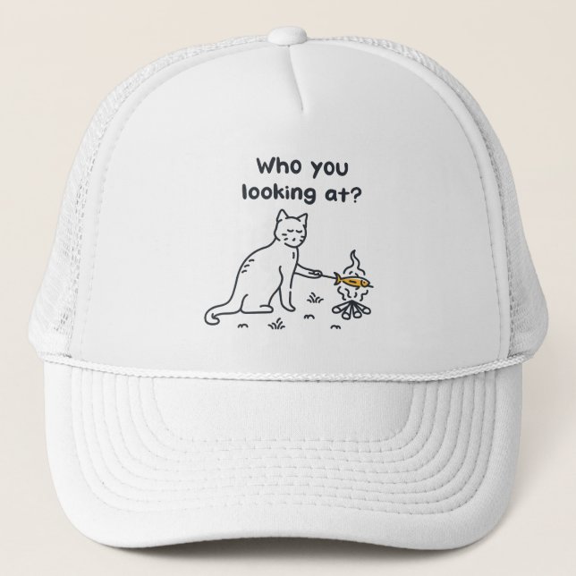 Funny Cat Wer sieht man? Truckerkappe (Vorderseite)
