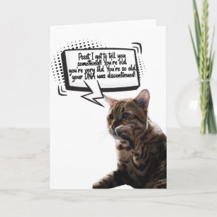 Funny Cat Whispering Carte de voeux d'anniversaire