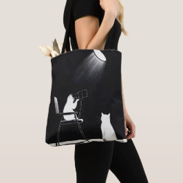 Funny cat with telescope tasche