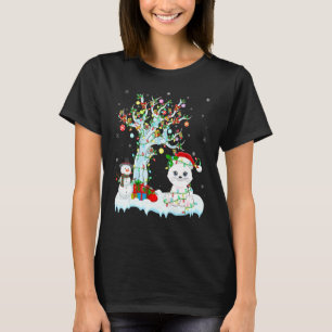Funny Cat Xmas Tree Lighting Weihnachtsmannmütze C T-Shirt