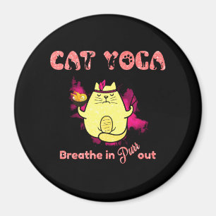 Funny Cat Yoga Magnet