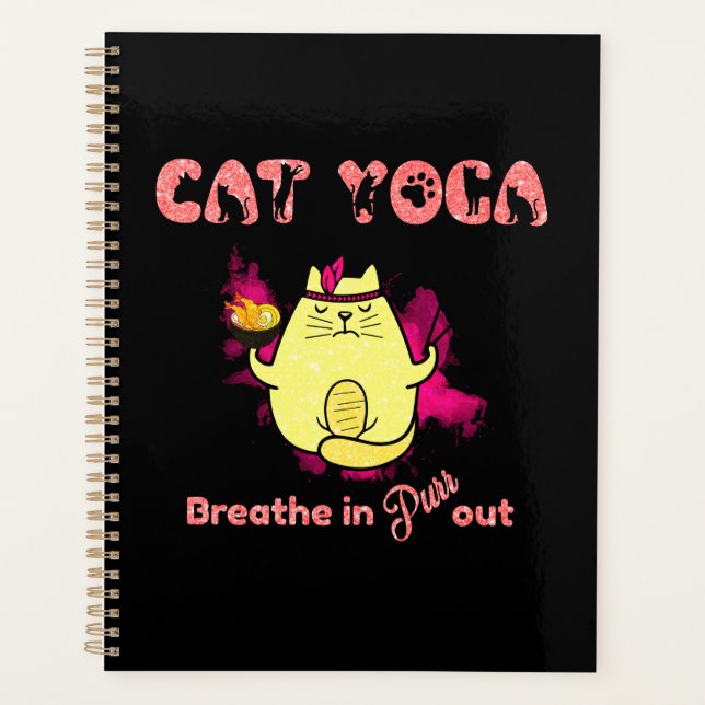 Funny Cat Yoga Planer (Vorderseite)