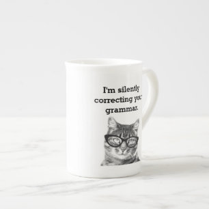 Funny Cat Zitat Foto Knochen China Spezialität Te Prozellantasse