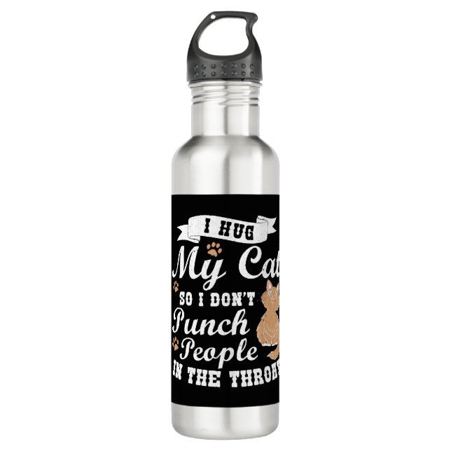 Funny Cat Zitat Geschenk Kitten Cat Mama Cat Vater Edelstahlflasche (Vorderseite)