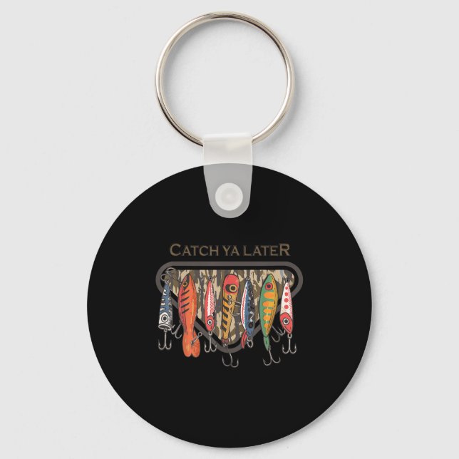 Funny Catch Ya Later Camo Fishing Lure Angler Fish Schlüsselanhänger (Vorderseite)