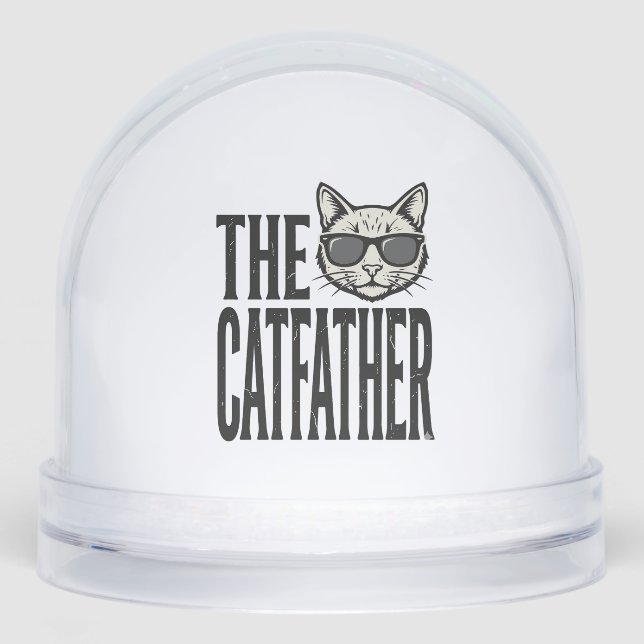 Funny Catfather Vintage Cat Quote Graphic Shirt_1 Schneekugeln (Vorderseite)
