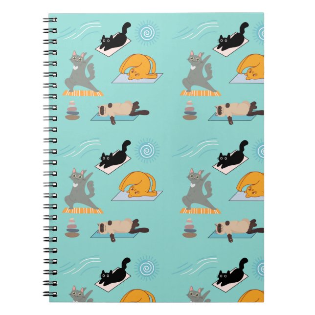 Funny Cats at Yoga Notizblock (Vorderseite)