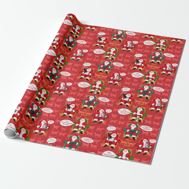 Funny Cats Besuch Mall Weihnachten Weihnachtsfeier Geschenkpapier (Ungerollt)