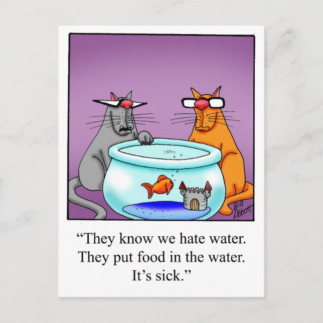 Funny Cats Cartoon Geschenk! Postkarte (Vorderseite)