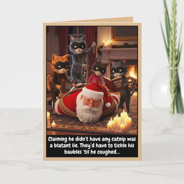 Funny cats Christmas card Karte (Vorderseite)
