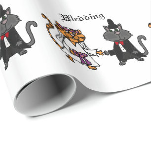 Funny Cats Hochzeit Kunst, Dichtung und Musik Geschenkpapier