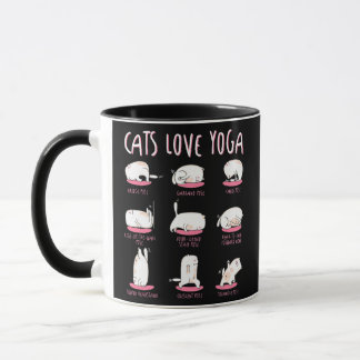 Funny Cats Liebe verschiedene Yoga Orte Yoga Katze Tasse