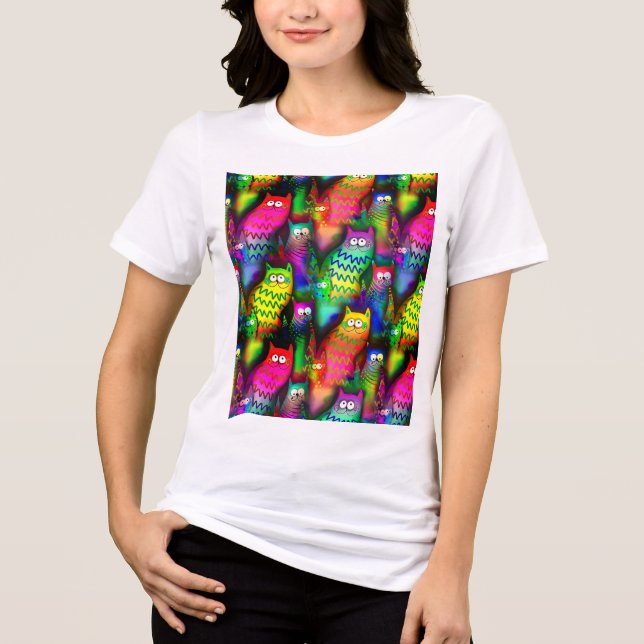Funny Cats Muster-54578 Tri-Blend Shirt (Vorderseite)