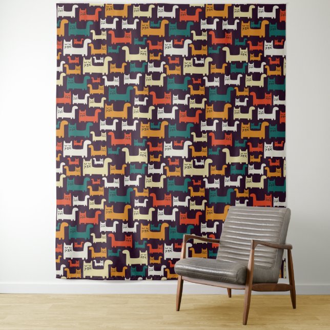 Funny Cats Mustertapestes Wandteppich (Beispiel)