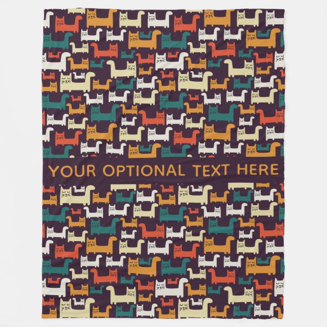 Funny Cats Mustertexte Vliesdecke Fleecedecke (Vorderseite)