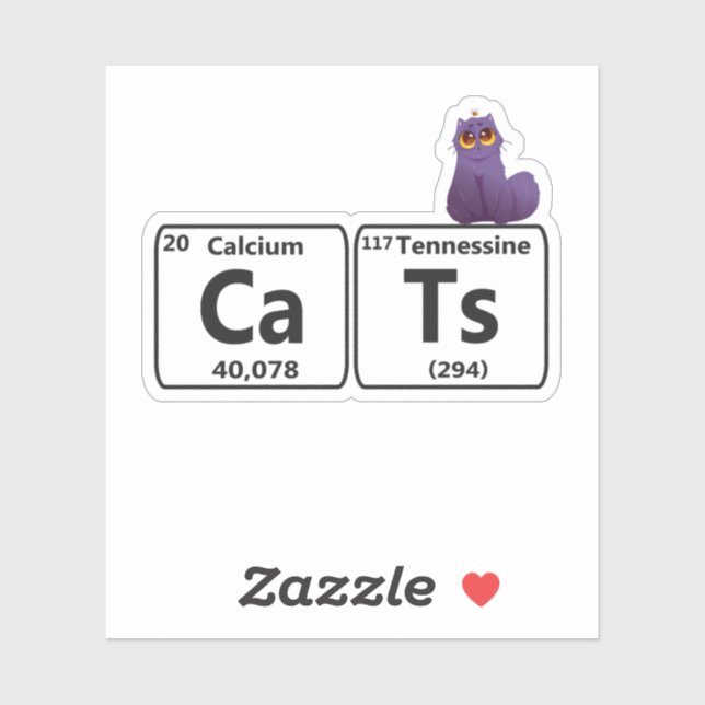 Funny Cats Periodische Tischelemente Funny Science Aufkleber (Blatt)