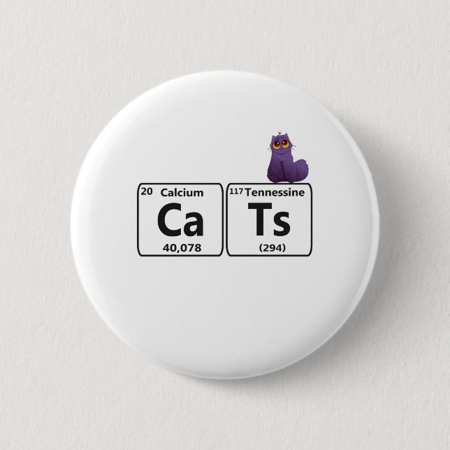 Funny Cats Periodische Tischelemente Funny Science Button (Vorderseite)