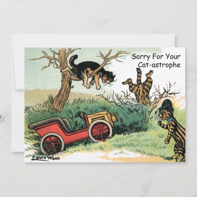 Funny Cats von Louis Wain erhalten Well Card Templ (Vorderseite)