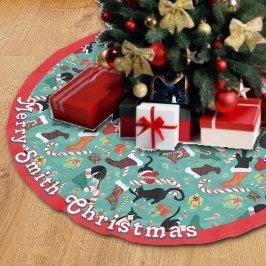 Funny Cats Weihnachts-Strümpfe Brushed Polyester T Weihnachtsbaumdecke