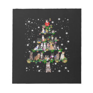 Funny Cats Weihnachtsbaum T-Shirt Dekor Notizblock