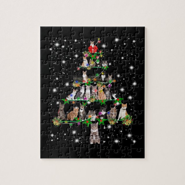 Funny Cats Weihnachtsbaum T-Shirt Dekoration Gesch (Vertikal)