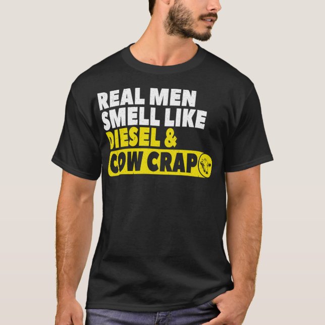 Funny Cattleman Geschenk echte Männer riechen wie  T-Shirt (Vorderseite)