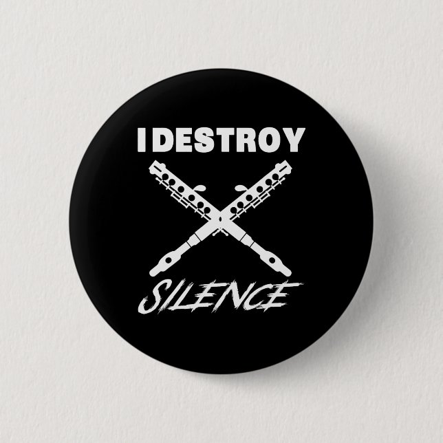 Funny Ccolo Shirt - I Destroy Silence New Year Gif Button (Vorderseite)