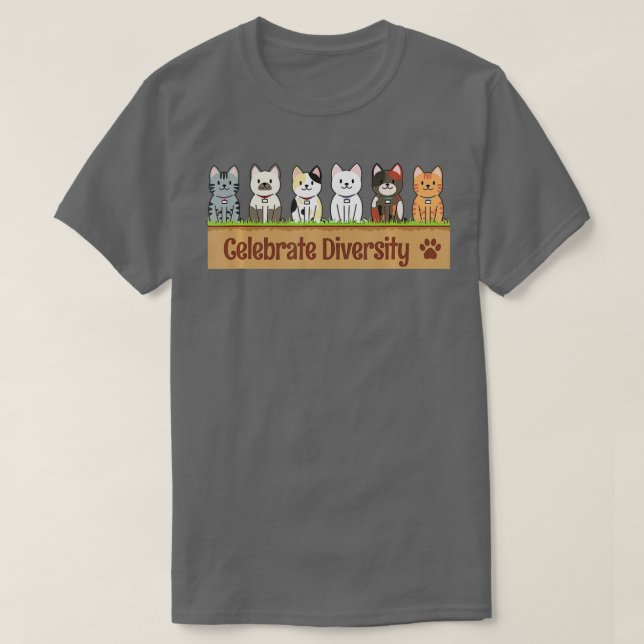 Funny Celebrate Diversity Cat Lovers Besitzer Haus T-Shirt (Design vorne)