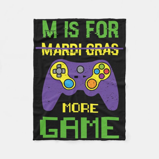 Funny Celebrate Mardi Gras Video Game Controller G Fleecedecke (Vorderseite)