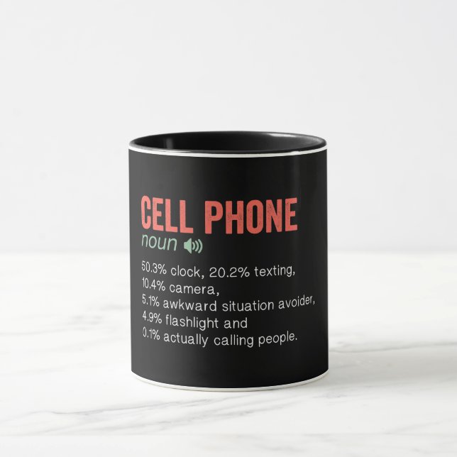 Funny Cell Phone Definition Tasse (Zentrum)