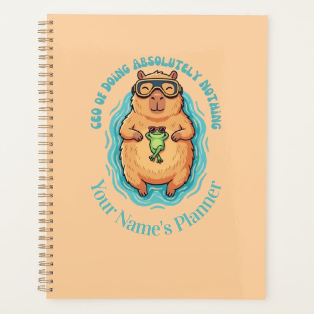 Funny CEO of Doing Nothing Capybara Frog Notebook Planer (Vorderseite)