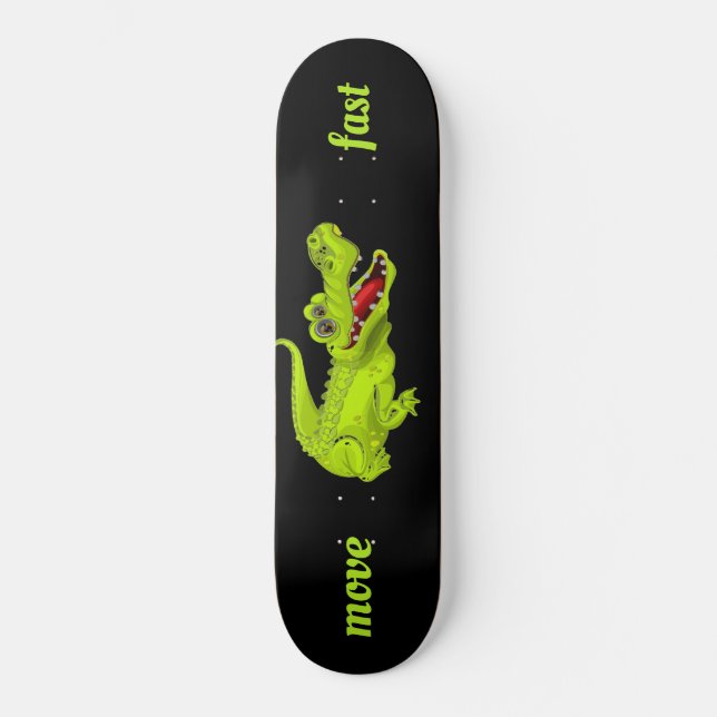 Funny Ceocodile sur skateboard noir (Recto)