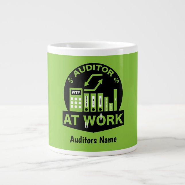 Funny Certified Auditor Gift Jumbo-Tasse (Vorderseite)