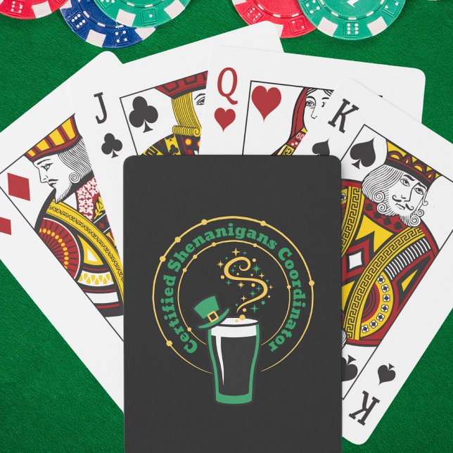 Funny Certified Shenanigans Coordinator Luck Spielkarten (Von Creator hochgeladen)