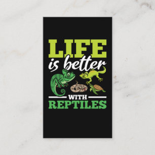 Funny Chameleon Snake Gecko Turtle Reptile Lover Visitenkarte