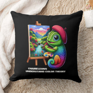 Funny Chameleons verstehen Farbtheorie Kissen