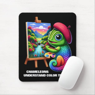 Funny Chameleons verstehen Farbtheorie Mousepad