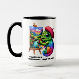 Funny Chameleons verstehen Farbtheorie Tasse