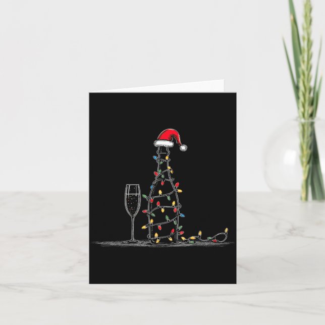 Funny Champagne Christmas Graphics Lights Lover Dr Karte (Vorderseite)