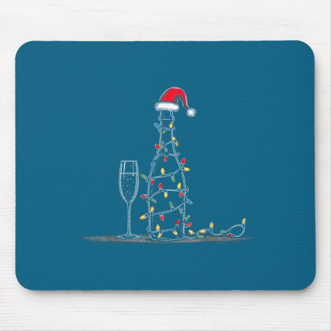 Funny Champagne Christmas Graphics Lights Lover Dr Mousepad (Vorne)