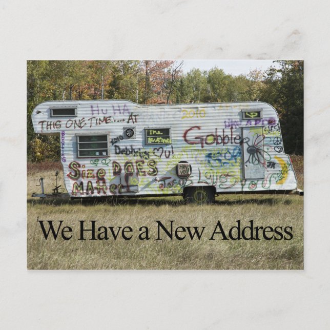 Funny Change of Address Card - Graffiti Trailer Ankündigungspostkarte (Vorderseite)