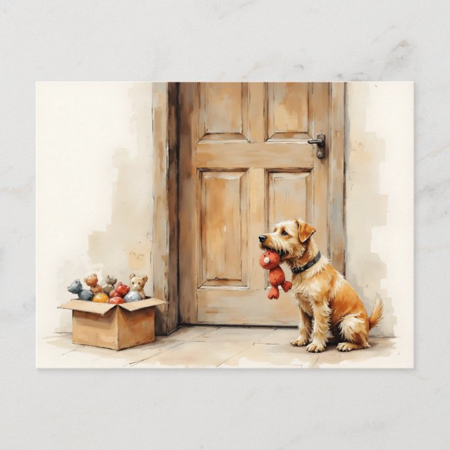 Funny Change of Address from Tan Brown Dog Postkarte (Vorderseite)