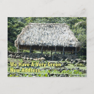 Funny Change - Polynesianische Hütte Ankündigungspostkarte
