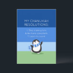 Funny Chanukah Hanukkah Resolution Holiday Card Feiertagskarte<br><div class="desc">Diese Hanukkah / Chanukah ließ unsere niedliche whimsical Pinguin bringen ein Lächeln zu jemandem, den Sie Liebe. Mit einer albernen - zany Liste von Auflösungen ( die sogar bearbeitet werden können - wenn Sie wählen). Fügen Sie Ihren persönlichen Gruß auf der Rückseite. Schließlich ist das beste Geschenk das Geschenk des...</div>